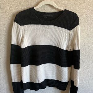 Cashmere Blend Sweater - 360 Cashmere Striped Minimalist Sweater